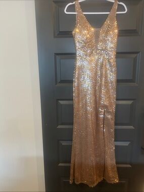 City Studio Gold Sequin Maxi Dress